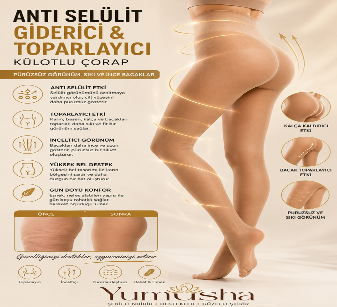 Yumusha™Anti-Selülit ve Sıkılaştırıcı Külotlu Çorap